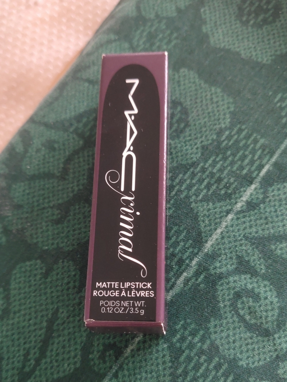 MAC Smoked Purple Matte Lipstick Packaging - Plum